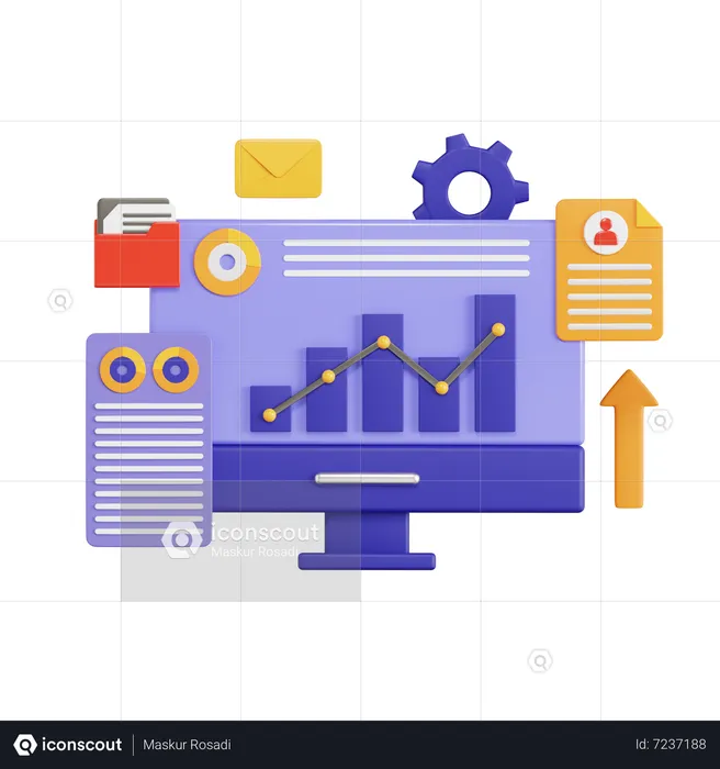 Analysis Growth Business  3D Icon