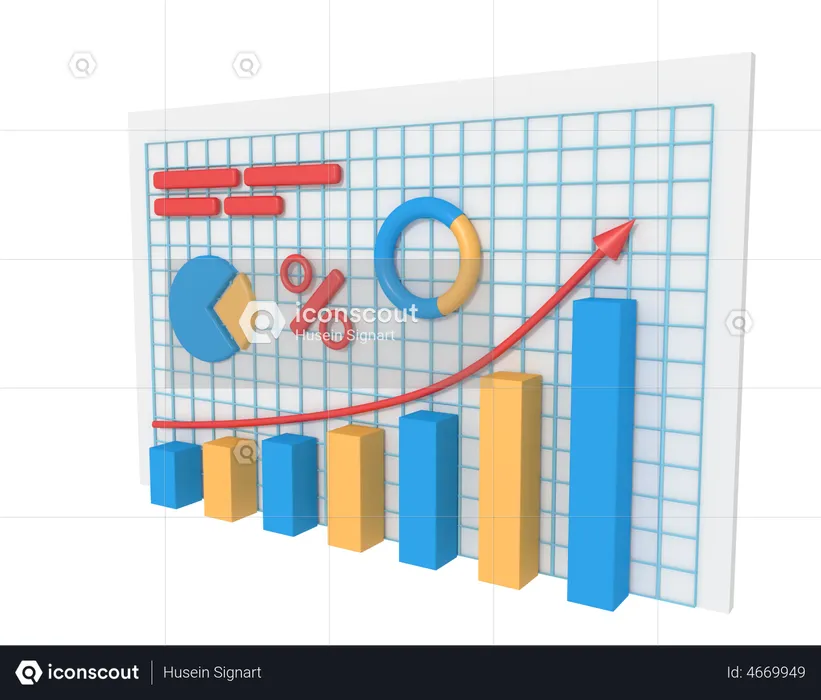 Analytics Growth  3D Illustration