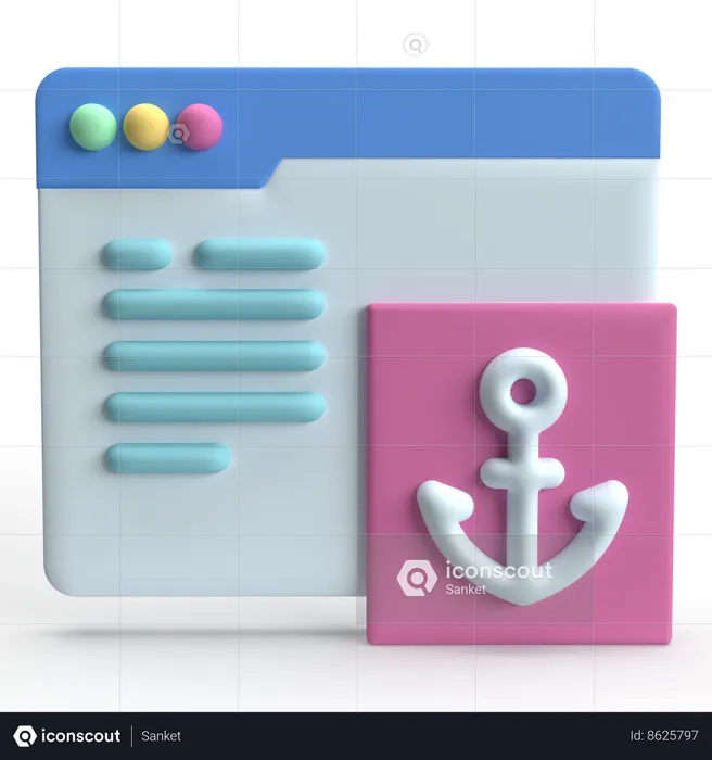 Anchor Text  3D Icon