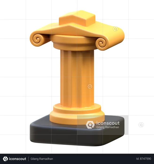 Ancient Column  3D Icon