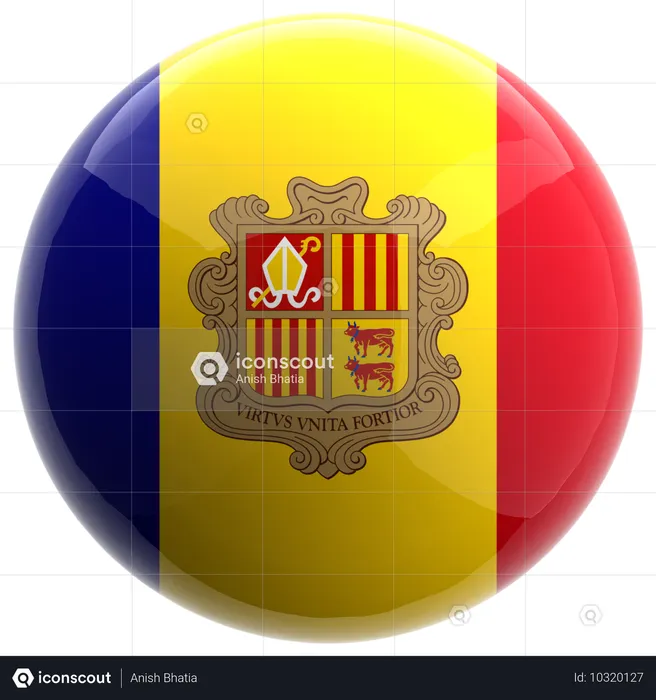 Andorra Flag 3D Icon