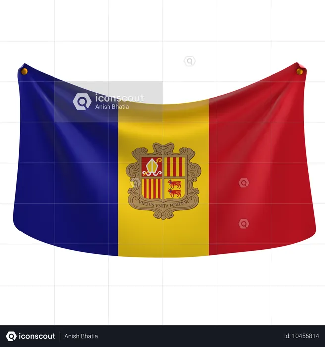 Andorra Flag 3D Icon