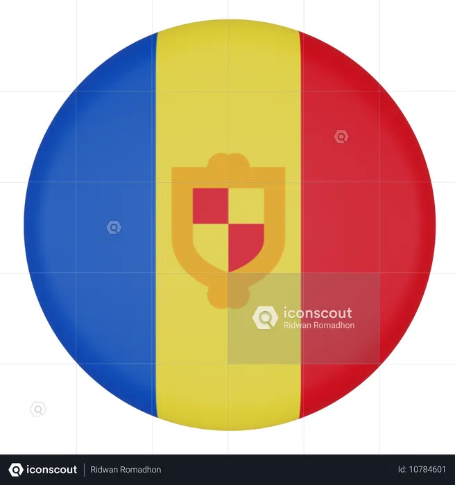 Andorra Flag 3D Icon