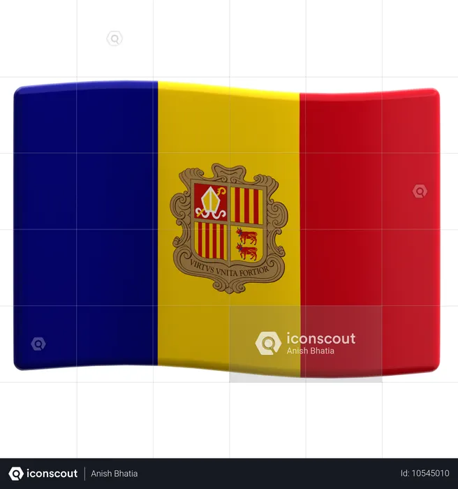 Andorra Flag 3D Icon