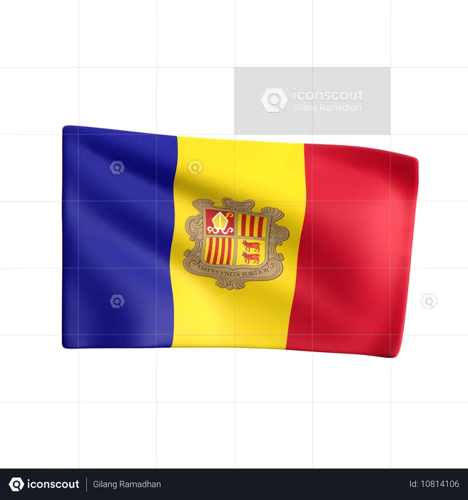 Andorra Flag 3D Icon