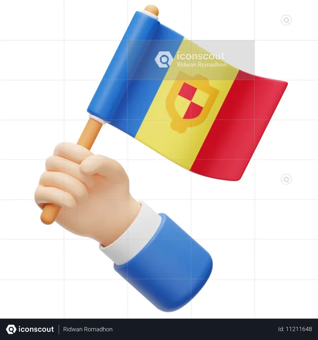 Andorra Flag Flag 3D Icon
