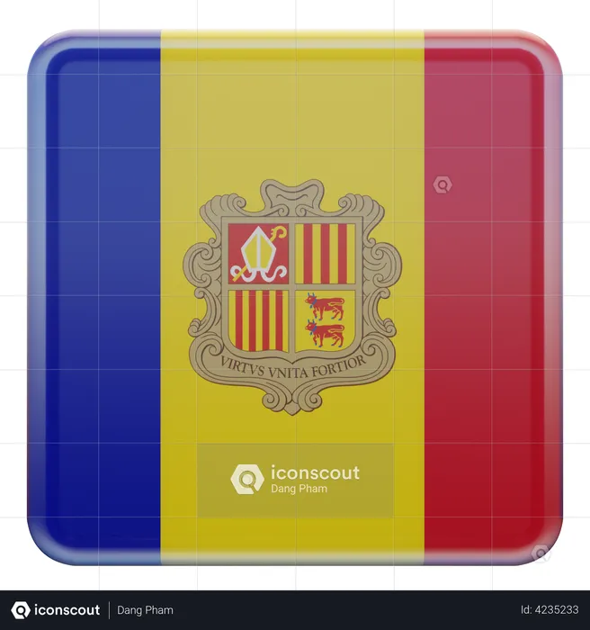 Andorra Flag Flag 3D Illustration