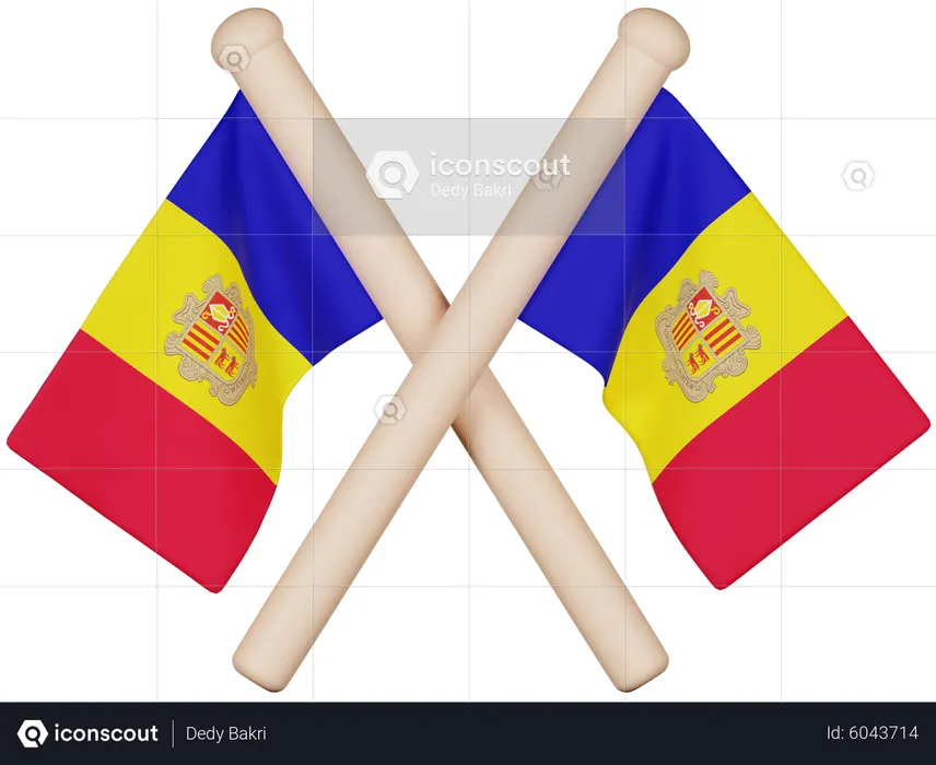 Andorra Flag Flag 3D Icon
