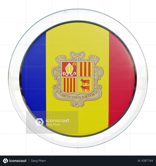 Andorra Flag Glass Flag 3D Flag