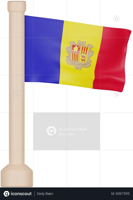 Drapeau andorran Flag 3D Icon