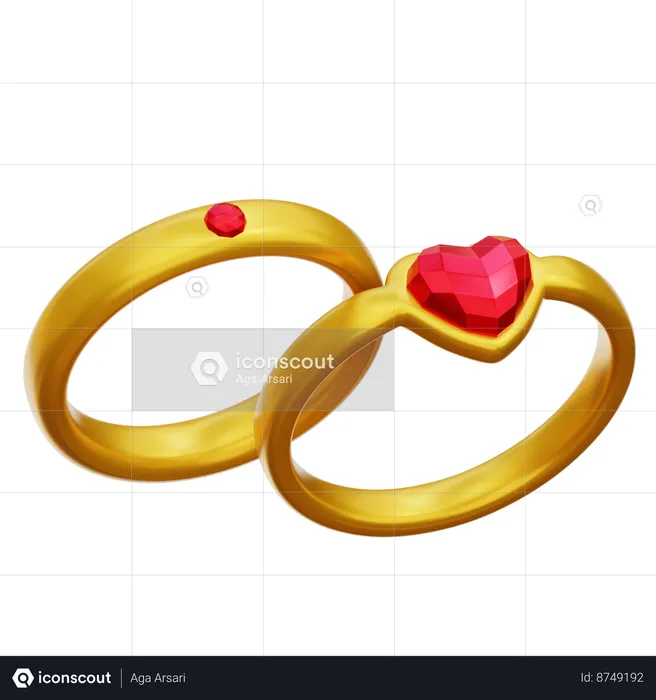 Anel de casal  3D Icon