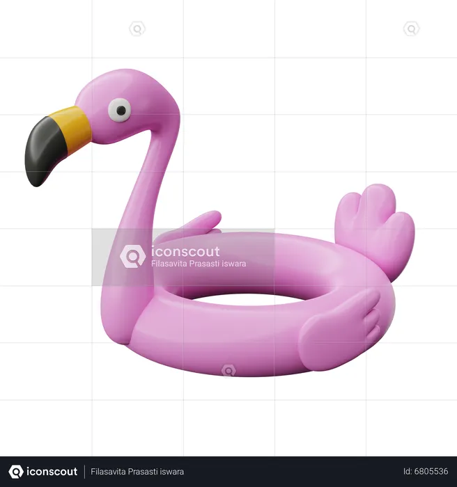 Anel de natação flamingo  3D Icon