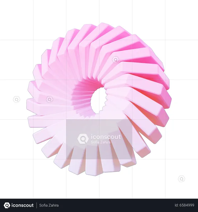 Forma abstrata de anel espiral  3D Icon