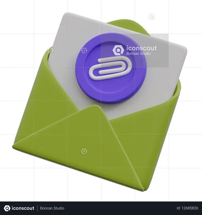Anexo de arquivo de e-mail  3D Icon
