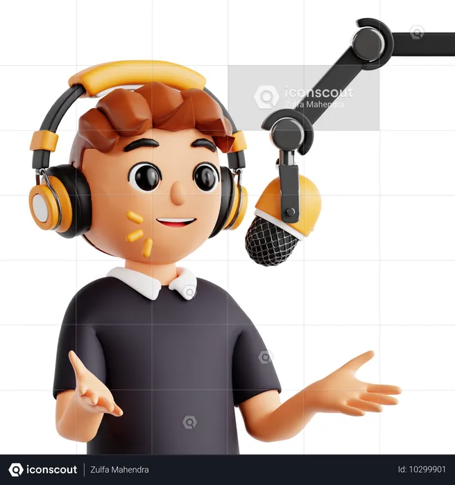 Presentador de podcasts  3D Icon