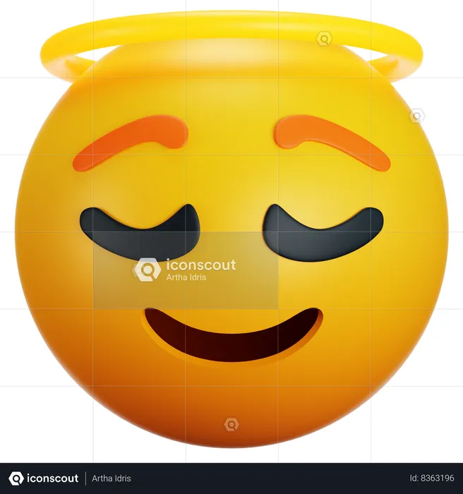 Angel Emoji 3D Icon