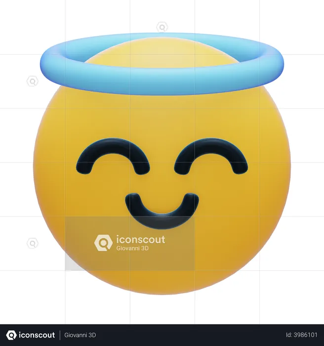 Angel Emoji 3D Icon