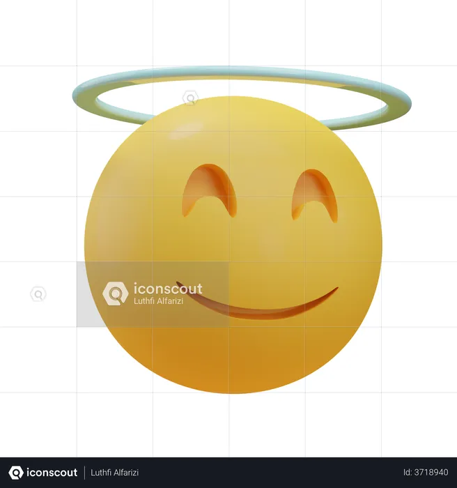 Angel Emoji 3D Illustration