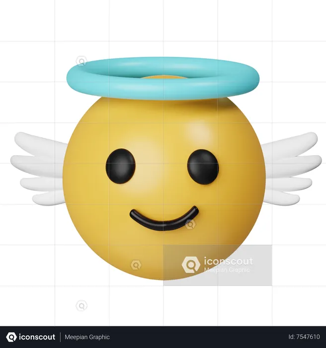 Angel Emoji 3D Icon