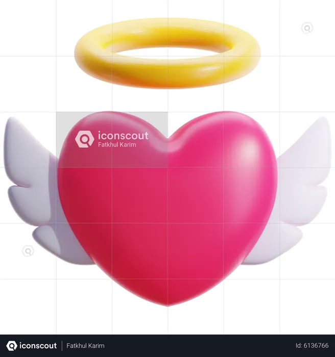 Corazón de Angel  3D Icon