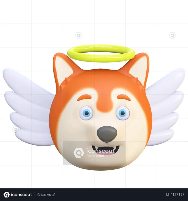 Angel dog Emoji 3D Emoji