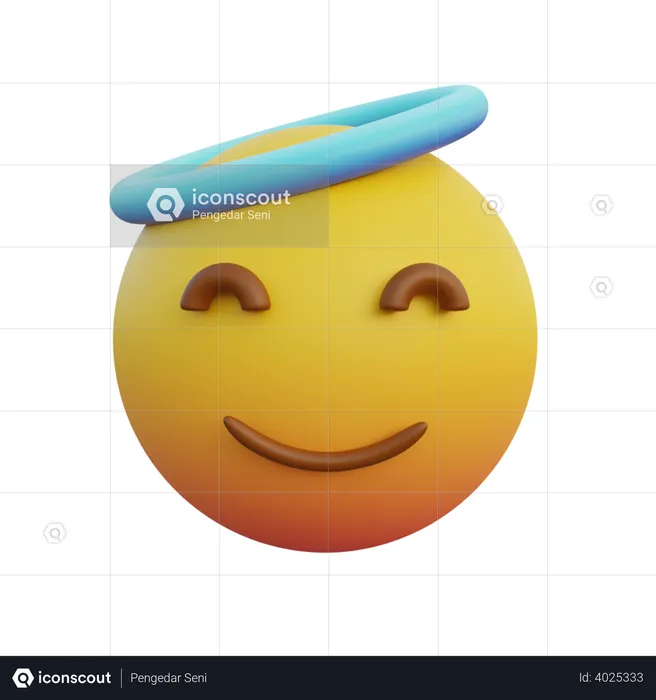 Angel emoticon Emoji 3D Illustration
