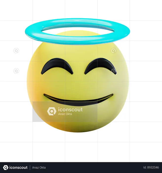 Angel Face Emoji Emoji 3D Icon