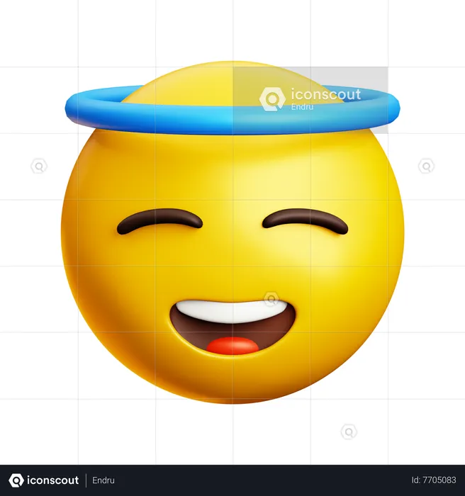 Angel Face With Closed Eye Emoji 3D Icon