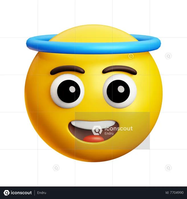 Angel Face With Open Eye Emoji 3D Icon