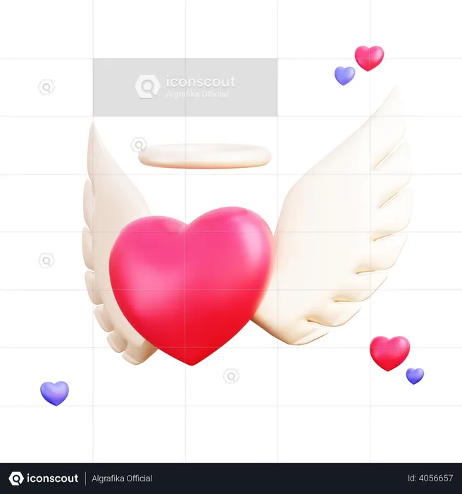 Angel of love  3D Illustration