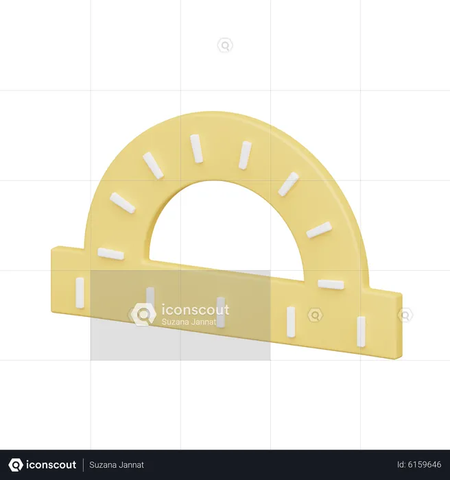 Angle protractor  3D Icon