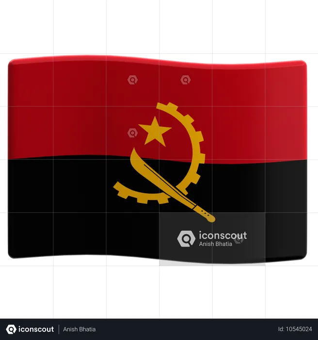 Angola Flag 3D Icon