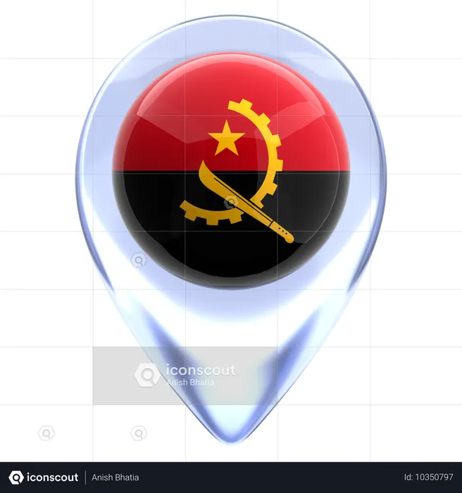 Angola Flag 3D Icon