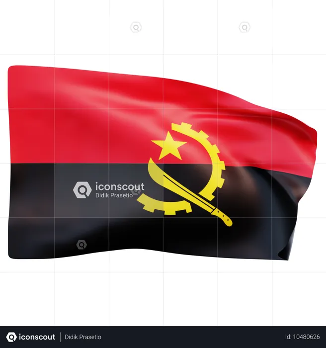 Angola Flag Flag 3D Icon