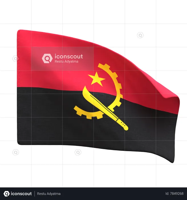 Angola Flag Flag 3D Icon