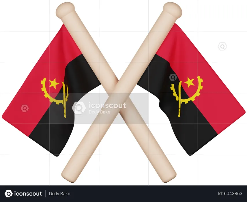 Angola Flag Flag 3D Icon