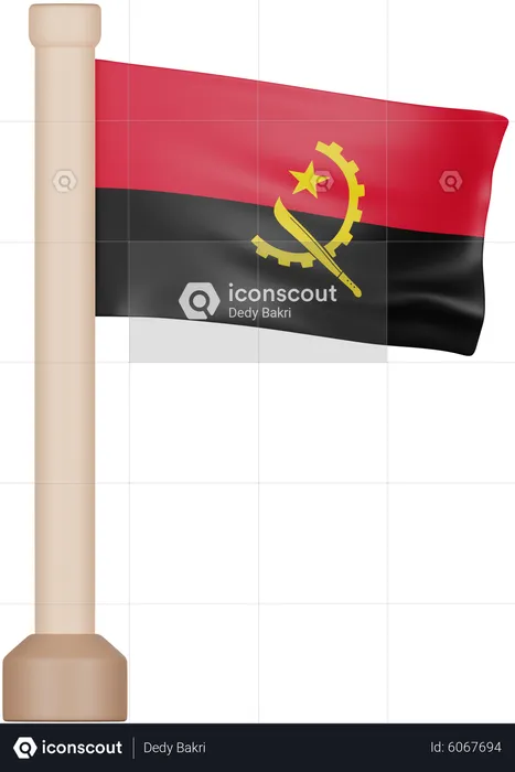 Angola Flag Flag 3D Icon