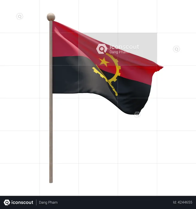 Angola Flagpole Flag 3D Flag
