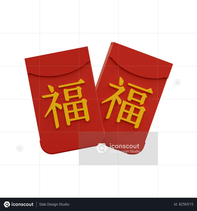 Angpao Red Envelope 3D Graphics - Downloadable PNG Images