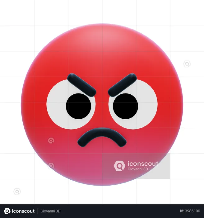 Angry Emoji 3D Icon