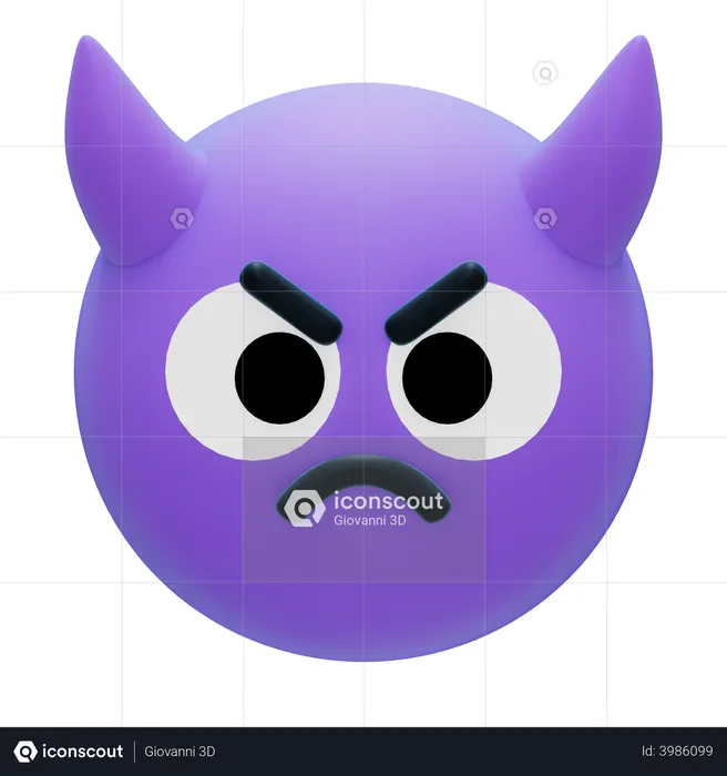 Angry Emoji 3D Icon