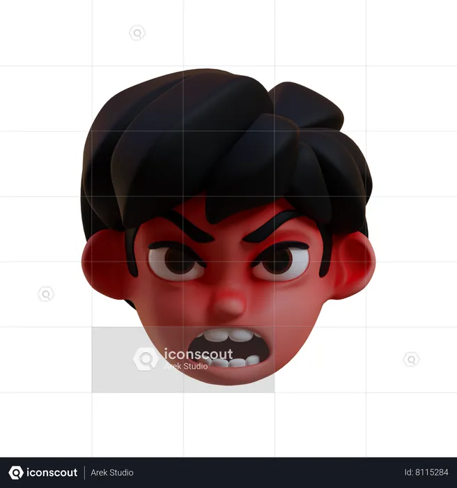 Angry Emoji 3D Icon