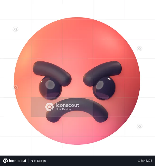 Angry Emoji 3D Icon