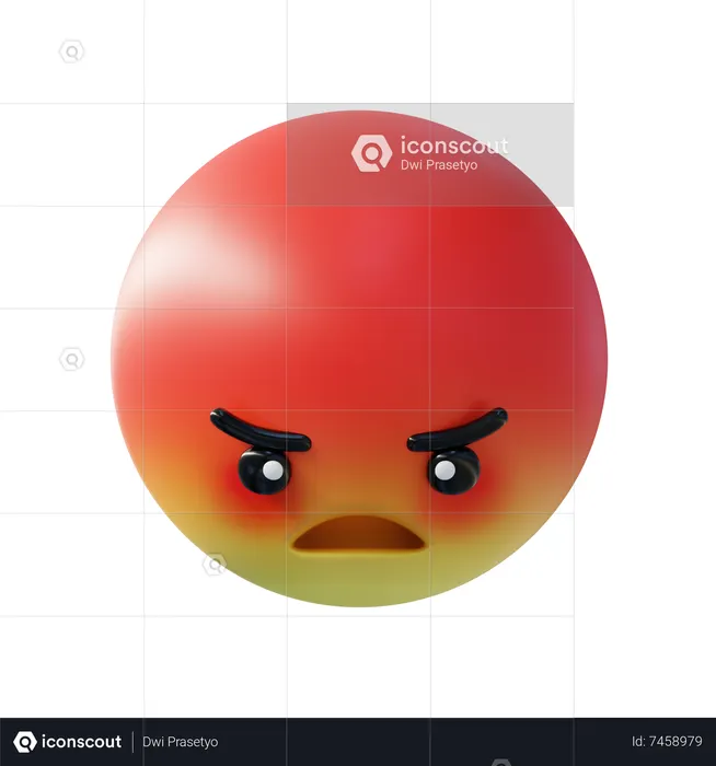 Angry Emoji 3D Icon