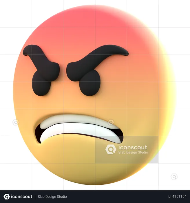 Angry Emoji 3D Illustration
