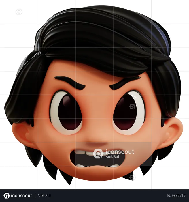 Angry Boy Emoji Emoji 3D Icon