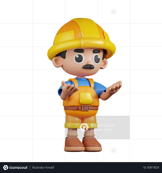 Angry Builder  3D Illustration