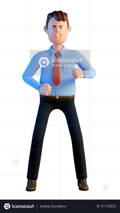 Angry businessman  3D Illustration