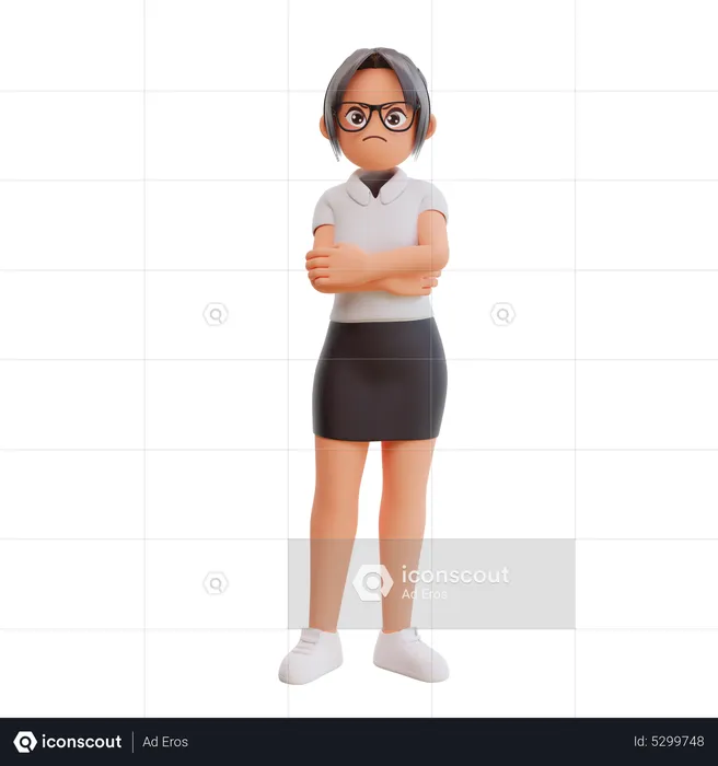 Angry businesswoman  3D Illustration