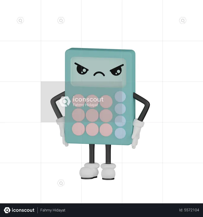 Angry Calculator  3D Illustration